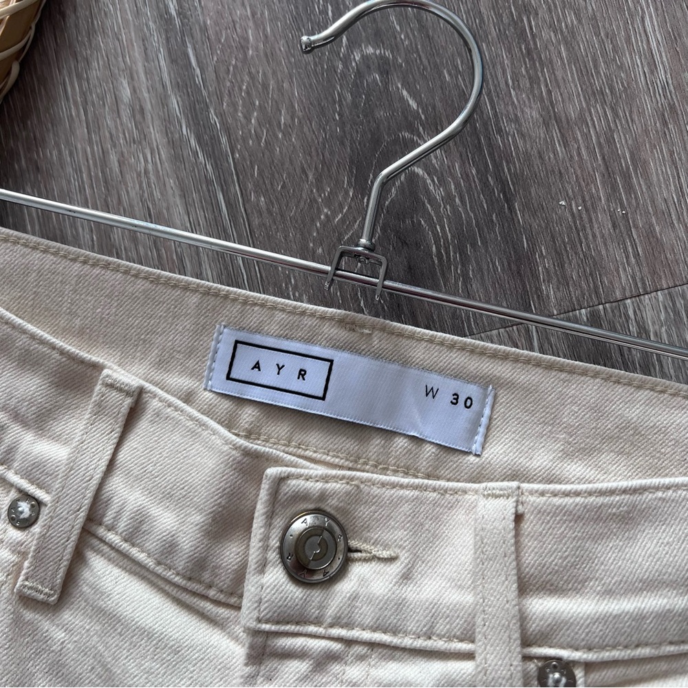 AYR Straight Leg Jeans in Cream - Picture 7 of 11